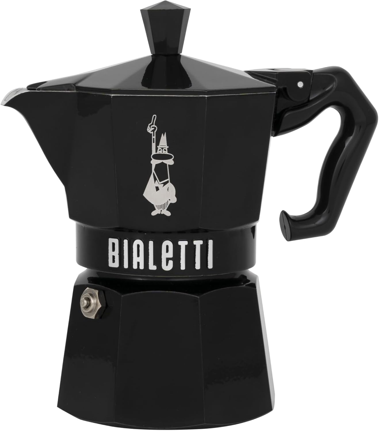 Bialetti Moka Exclusive: Black 3 Cup Iconic Stovetop Espresso Maker, Makes Real Italian Coffee, (4.3 Oz - 130 Ml), Aluminium, Black image number 2