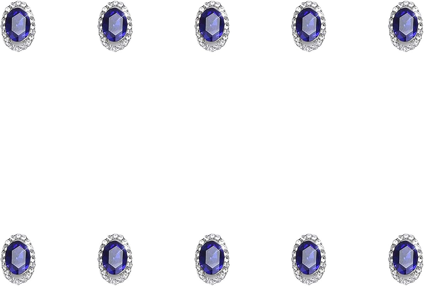 10 Grains Nail Art Rhinestone Alloy Rhinestone Super Flash Nail Decoration DIY Big Diamond Blue Hollow Egg Shape image number 2
