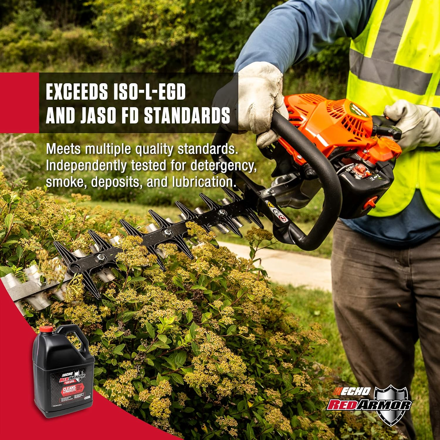 Echo Products 6550050 Red Armor Oil Mix 2-Cycle2-Stroke High Performance, Semi-Synthetic, Clean and Protect against Carbon Build Up, Outdoor Power Equipment Engine Formula 128 Fl Oz, (1 Gal.) image number 2