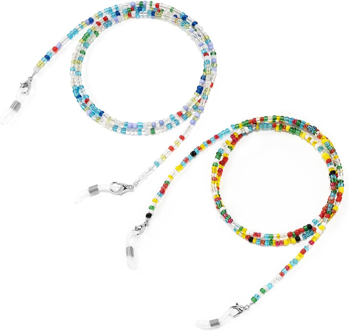 WELANE Beaded Eyeglass Chains, 2 PCS Colorful Acrylic Glasses Lanyard Strap for Girls, Women (72Cm/28.3In) image number 1