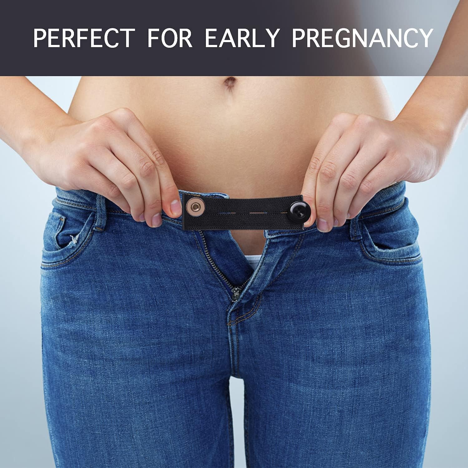 AIRIQI Elastic Waist Extenders, Adjustable Waistband Expanders for Men and Women, Jeans Pants Button Extender (B6) image number 6