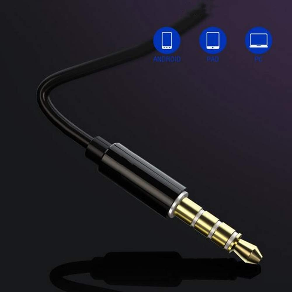 LINHUIPAD K10 Single-Ear Stereo Earbud Headphones with Microphone 3.5Mm Jack Earplugs for One Ear Spring Coil Reinforced Cord image number 5