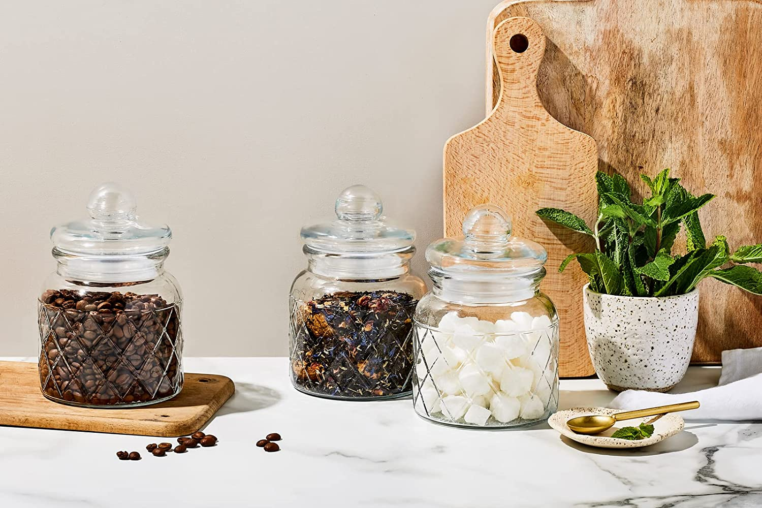 Casa Domani Trellis Storage Jars Set 4 Gift Boxed