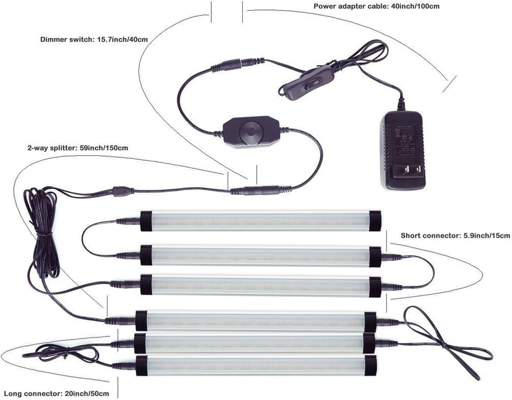 AIBOO Dimmable LED under Cabinet Lighting under Counter LED Light Bar Linkable Kit with Rocker Switch Kitchen,Showcase,Shelf Lighting(6 Panel Kits Warmwhite) image number 4