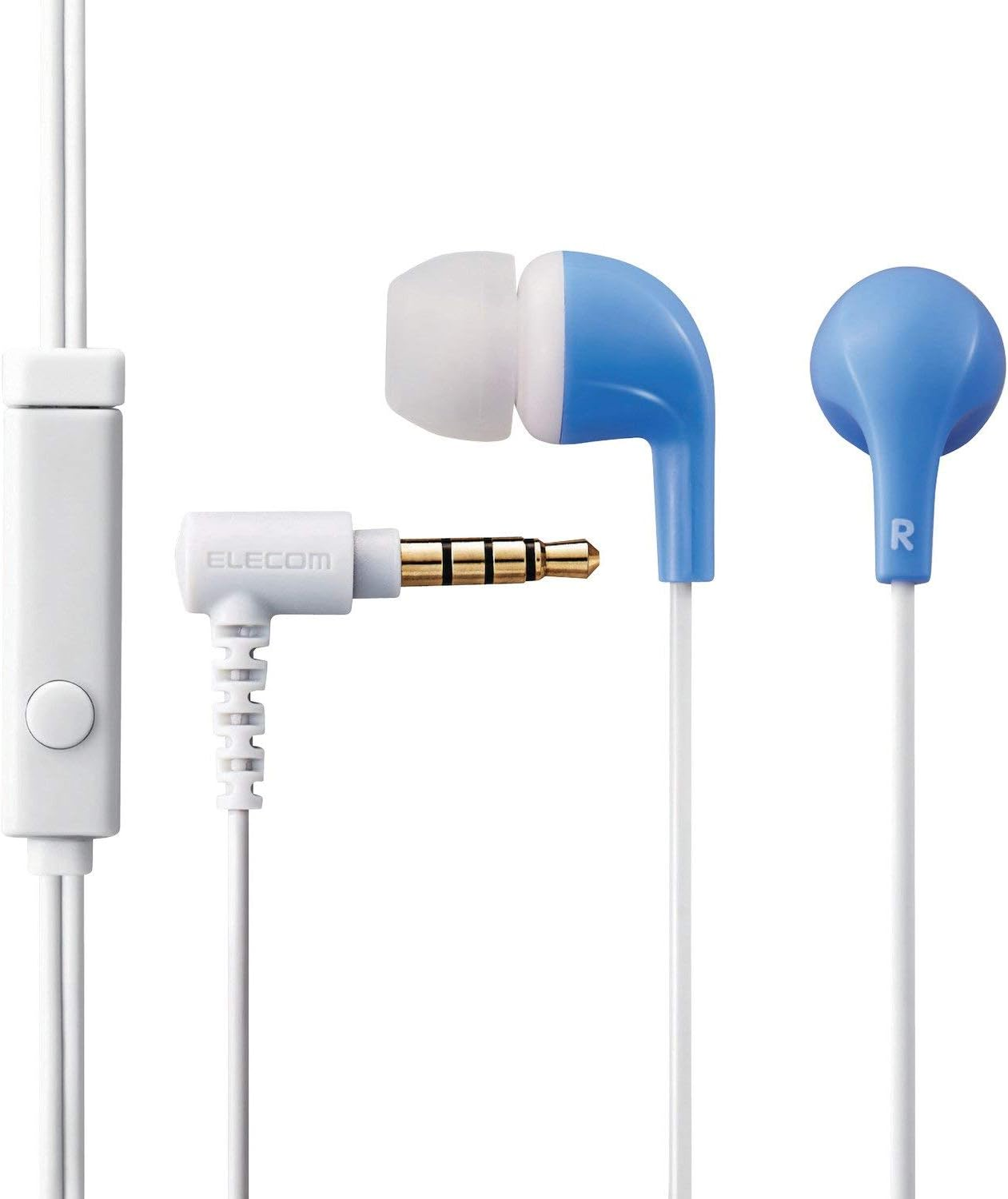 Elecom EHP-CN300MBU Stereo Headphone (With Microphone), Canal, CN300 Blue