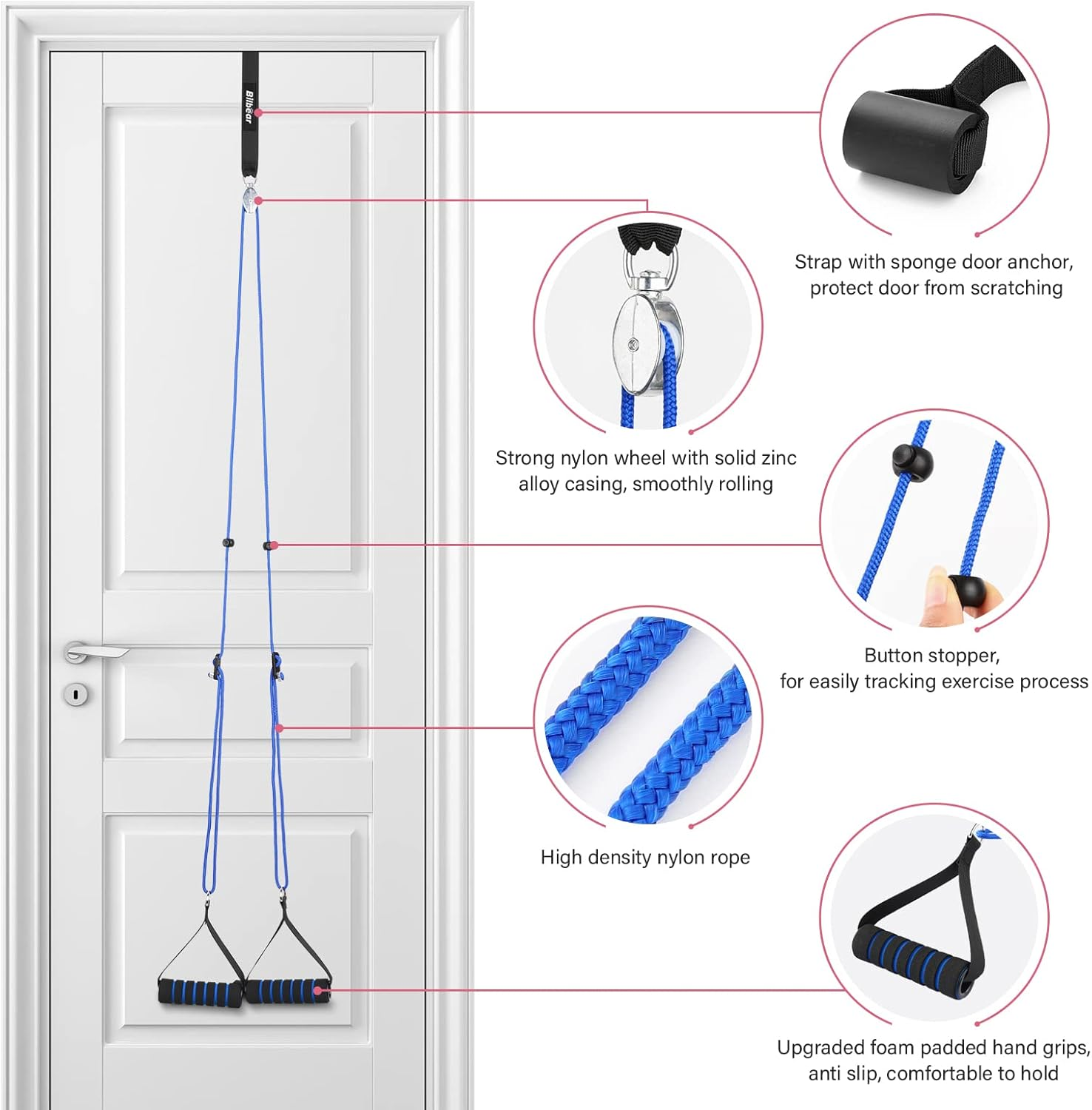 Bilbear over the Door Shoulder Pulley for Physical Therapy at Home,Arm Pulleys for Shoulder Rehab over Door,Over Door Exercise Pulleys for Shoulders Rehab,Home Pulley System Reduce Frozen Shoulder image number 1