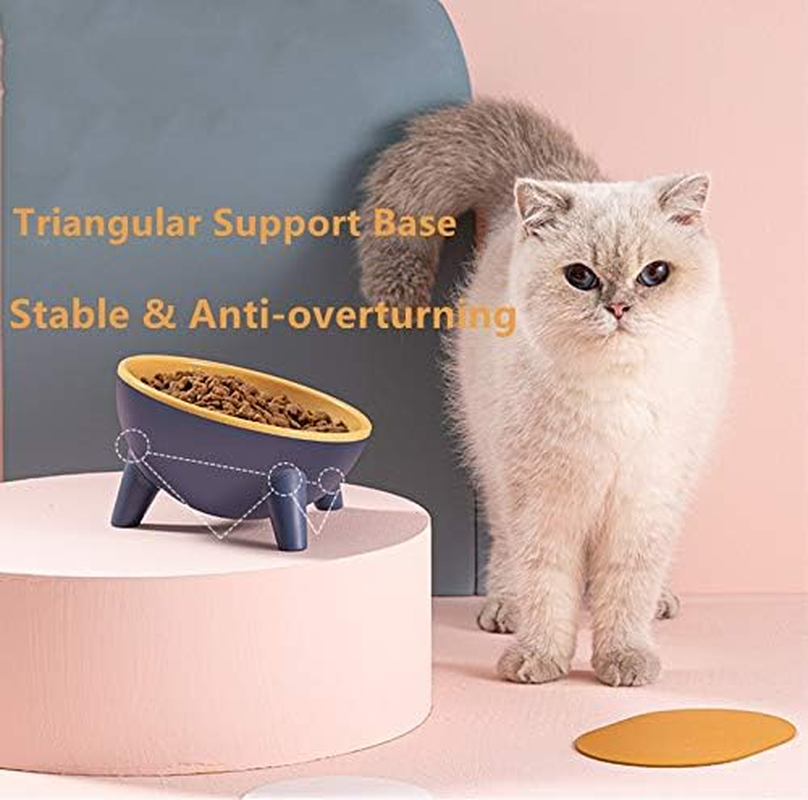 Cat and Dog Bowls, Stable Stand Multi-Purpose 15 Oz Large Capacity Wide Pet Dish, 15&deg;Tilted Pet Bowls, Dishwasher Safe, Shallow Feeder Bowls Pet Water Bowl for Small Dogs and Cats (Green) - Green image number 5