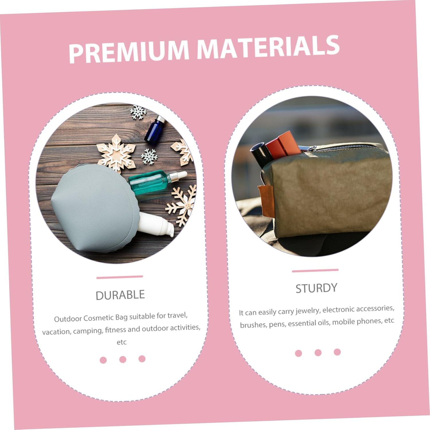 CTIRCHIU Plush Drawstring Cosmetic Bag Cute Bunny Toiletry Organizer Portable Makeup Pouch for Travel Outdoor Fitness Storage with Tear Resistant image number 4