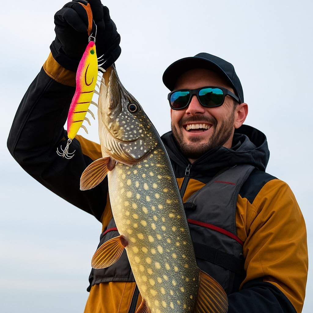 SYGELER Pre-Rigged Fishing Jigs，Fishing Lures Shrimps Baits Pre-Rigged Fish Jigs for Crappie Trout Walleye Saltwaterr Freshwater image number 3