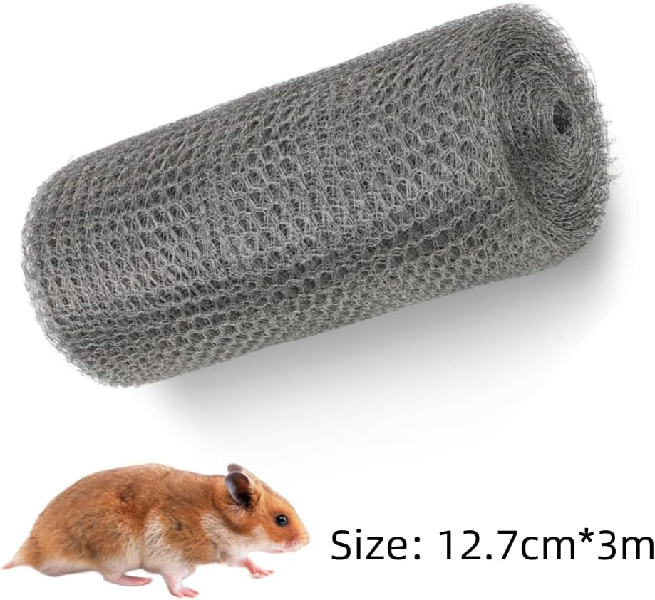 Ai-Oumleef Wire Mesh Hole Fill Fabric, Stainless Steel Wire Mesh Roll Woven Rodent Mesh for Mouse Hole Filler Garden Barrier Outdoor Use(12.7Cm*3M) image number 2