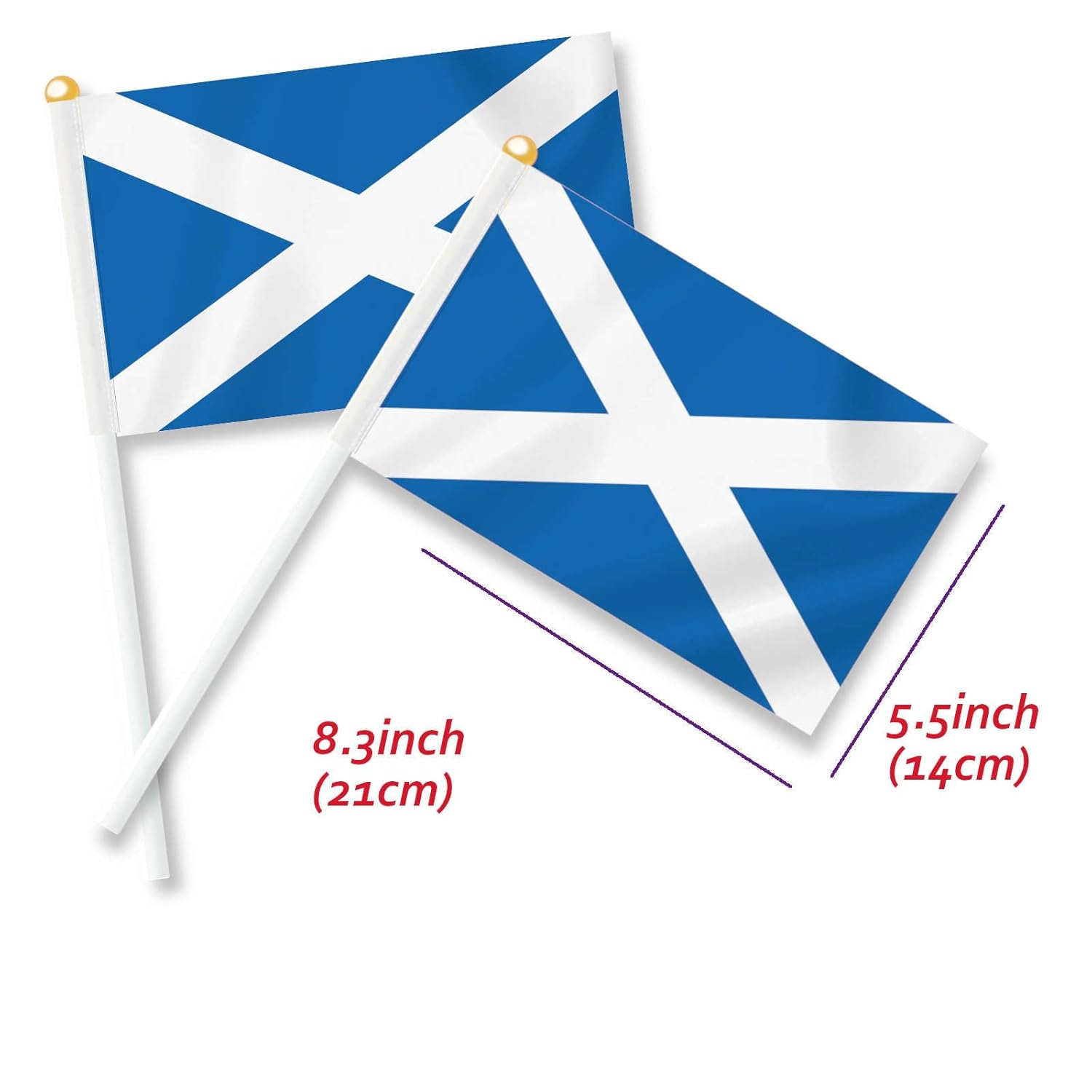 10 PCS Scotland Handheld Small Flag, Scottish Hand Held Mini Decor Decoration Banner