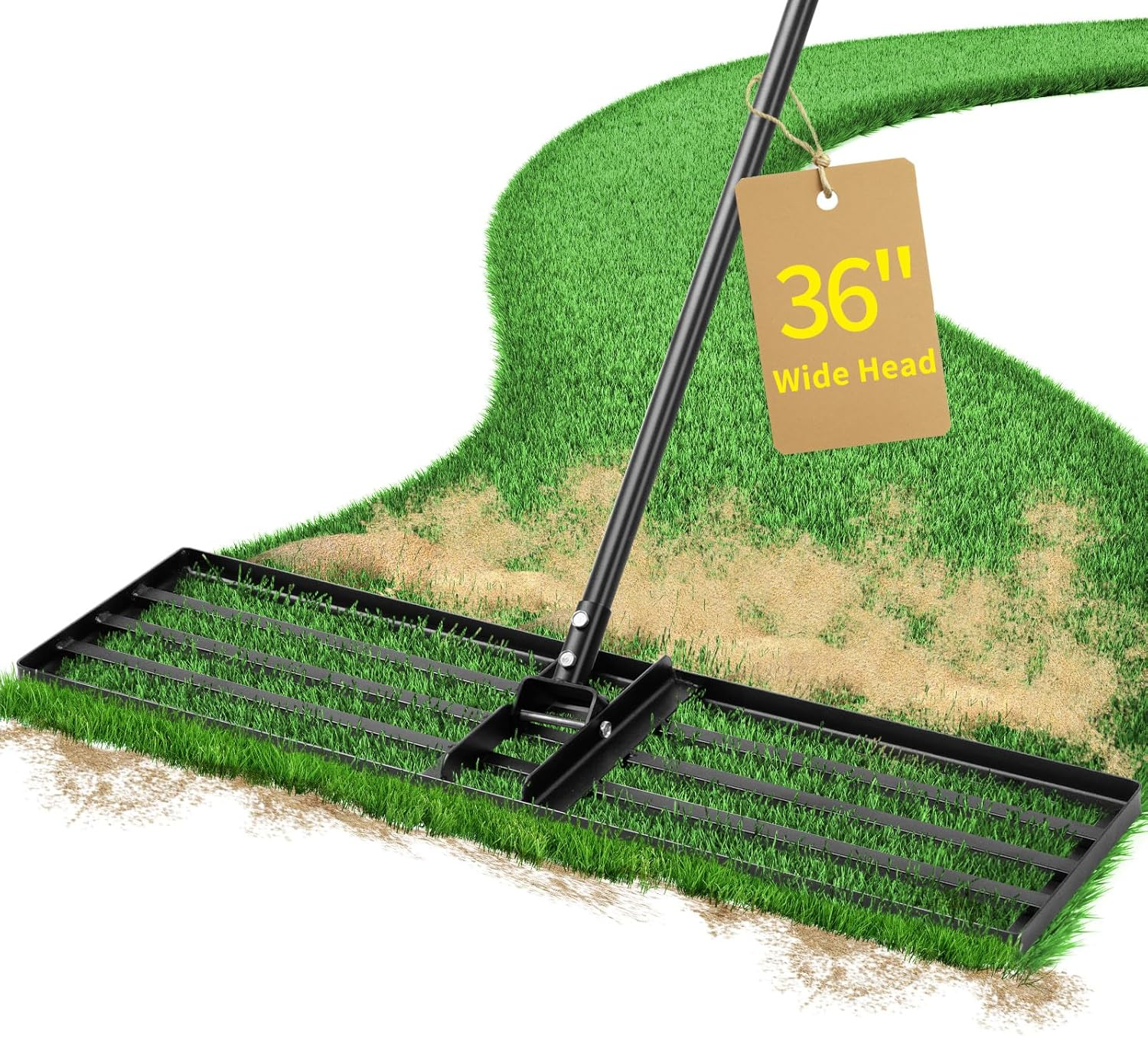 Jardineer Lawn Leveling Rake 36 Inches, Heavy Duty Ground Leveler for Grass, Soil, Dirt, and Sand - Ideal Yard Tool image number 4