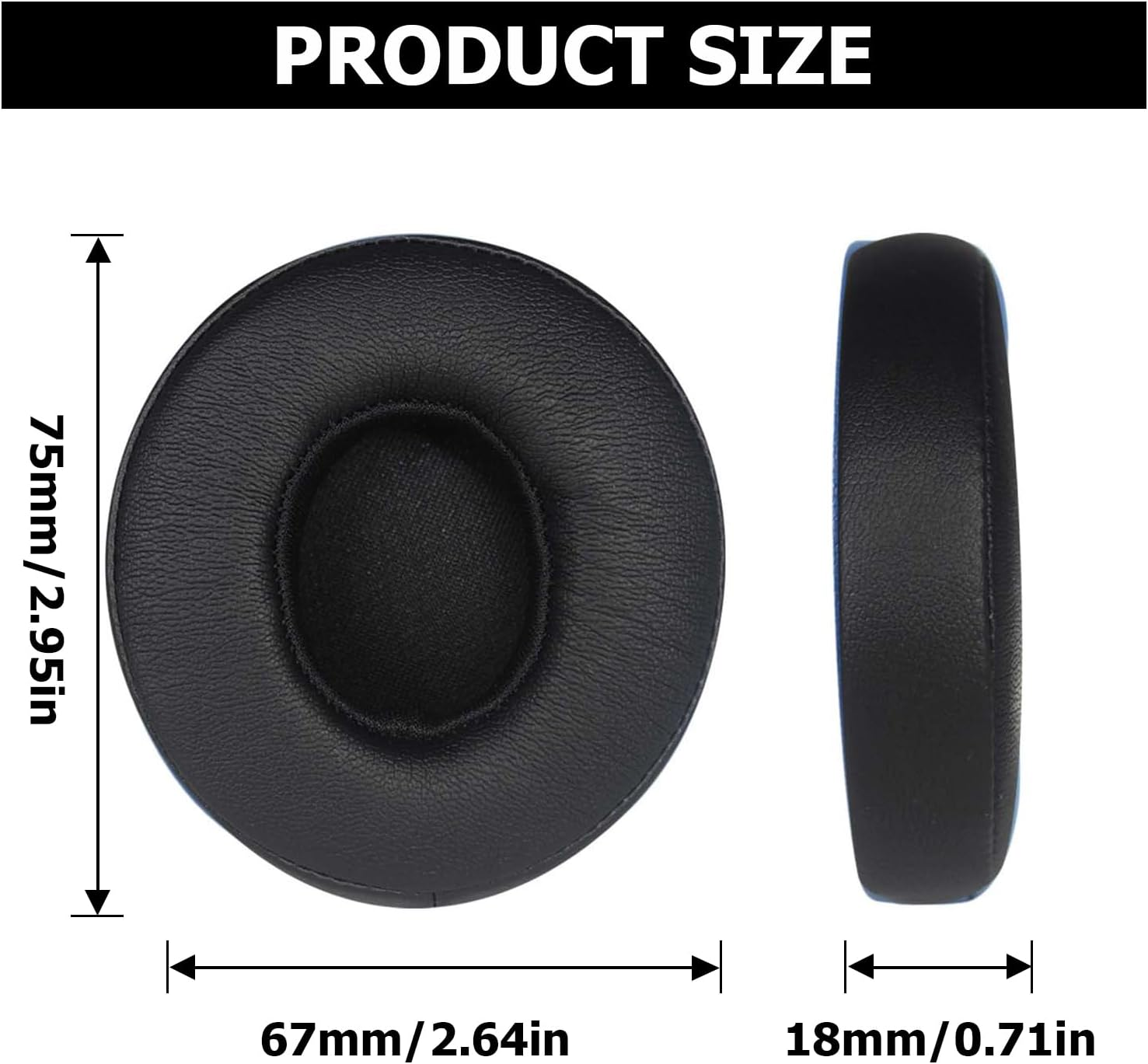 Solo 3 Earpad Replacement for Beats Solo 2 & Solo 3 Wireless On-Ear Headphones,Earpads Repair Parts Ultra Durable Soft Protein Leather Solo 2 Earpad Cushion Replacement(Black) - Silk Gold image number 7
