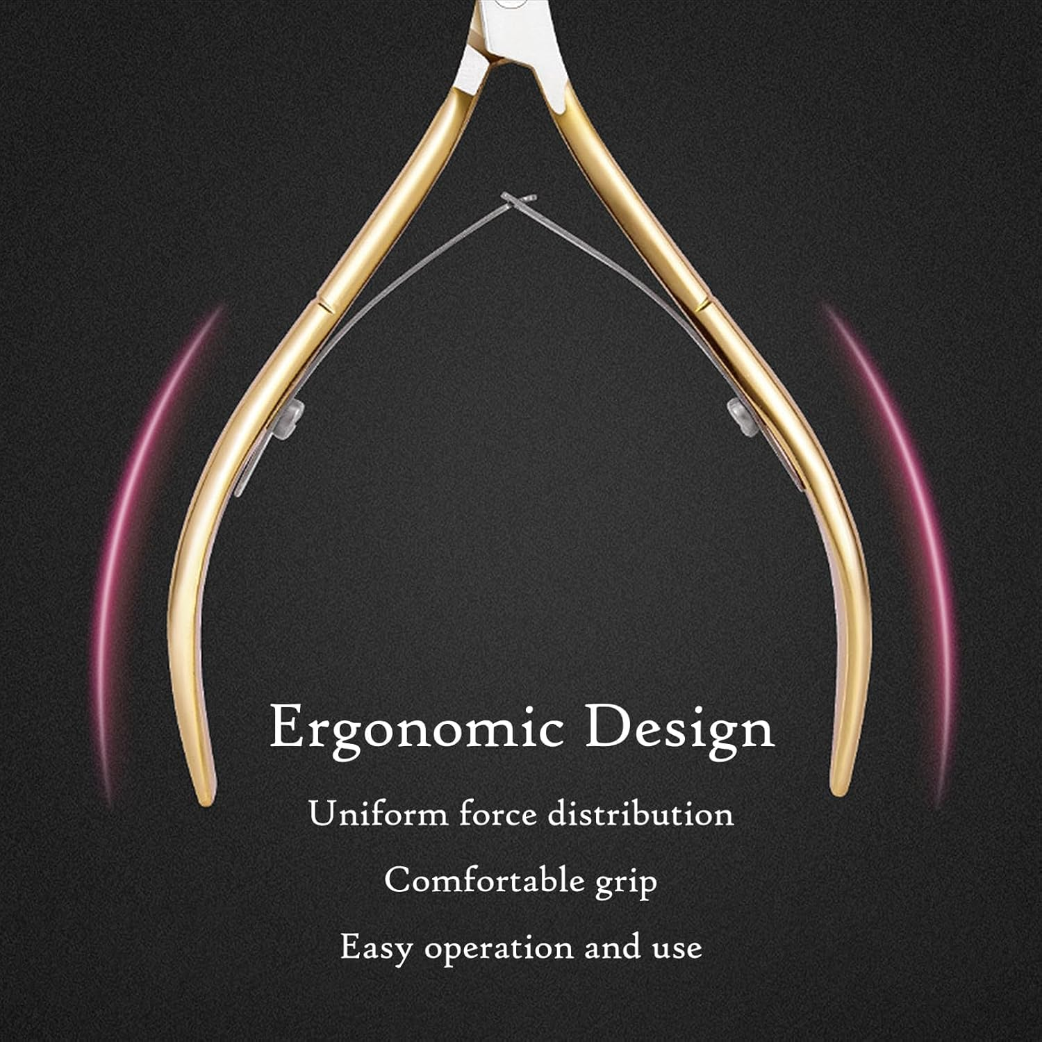 Cmetta Cuticle Nipper, Polished Coated Durable Trimmer, Nail Clipper with Fine Edge, Comfort Grip Cuticle Cutter and Remover Tool Kit for Nail Care (Rose 1-PACK) - A1-Yellow image number 5