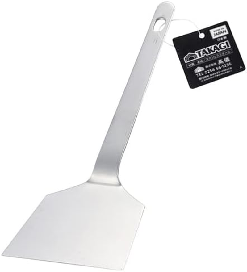 Takagi Co-Pattern Raiser, Large Silver Spatula, Okonomiyaki & Egg Turner, All Stainless Steel, Hygienic, Kitchen Tool, Made in Japan image number 3