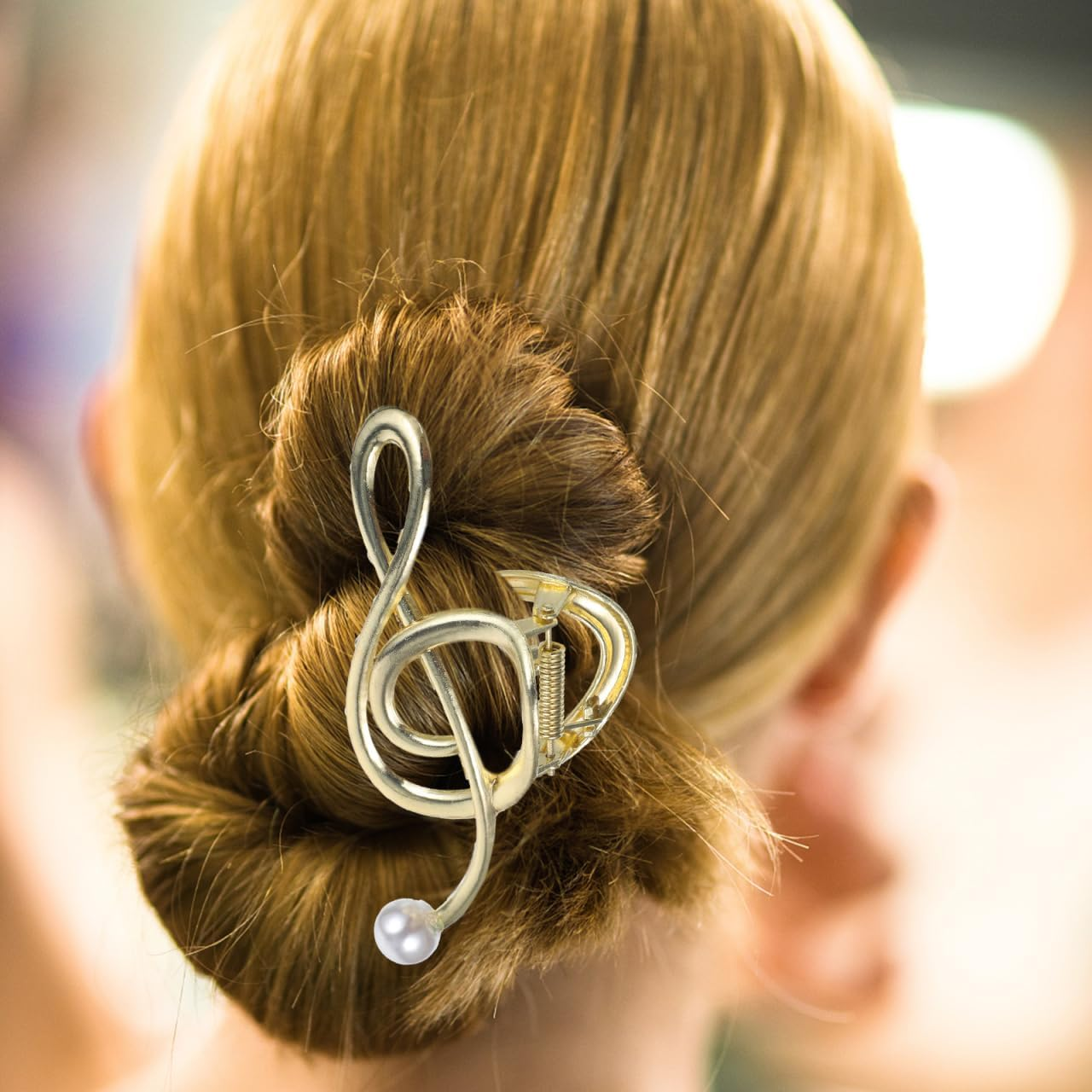 SAFIGLE Pack of 3 Metal Hair Clips Women'S Large Hair Clip with Music Notes Design and Faux Pearl Non-Slip for Thick and Thin Hair Versatile Hair Accessories image number 5