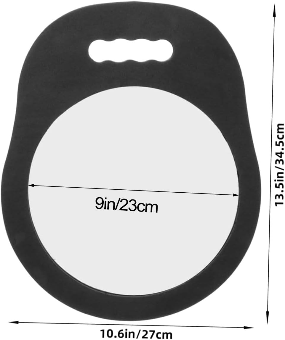 Yeanifeana Black Handheld Oval Mirror with Handle, 18 Cm Salon & Barber Haircut Mirror, Self Cut Mirror, Hair Cutting Mirror, Hand Mirrors with Handle image number 6