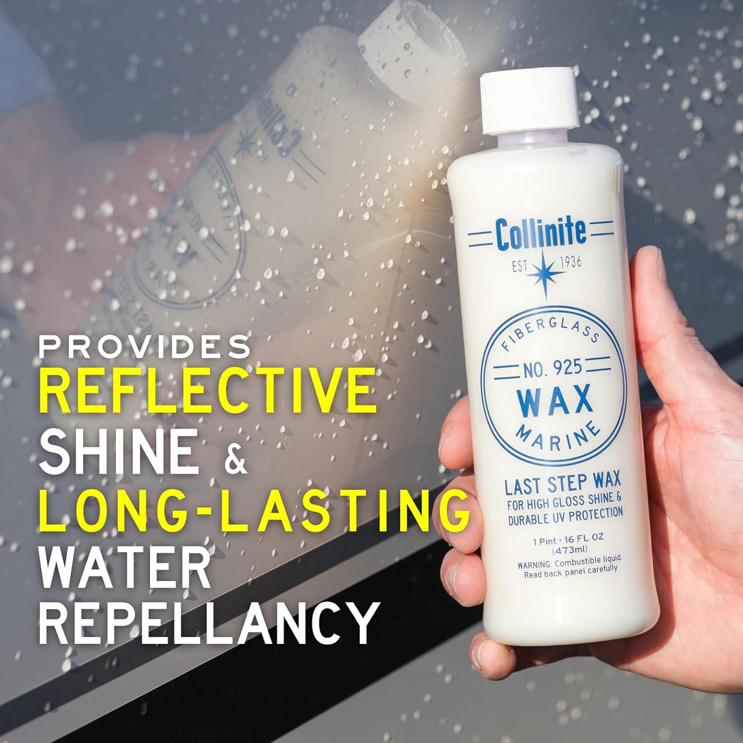 Collinite 925 Wax- Marine/Rv Carnauba + Polymer Wax Sealant for Long-Lasting Fiberglass Protection. Easy to Apply+Da Friendly. Prevents Oxidation + Provides High Gloss Shine+Uv Protection (16 Fl Oz) image number 1