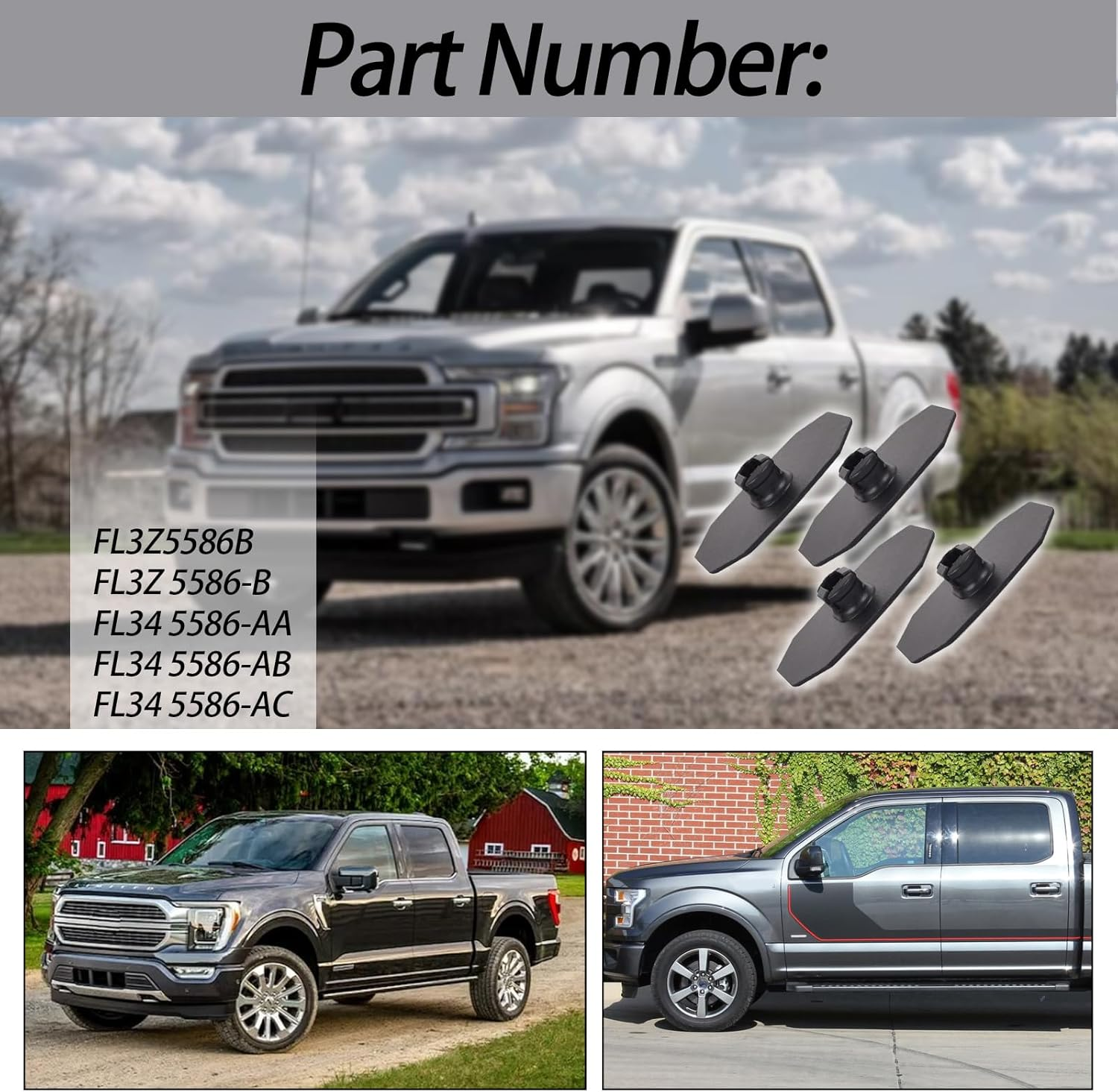 XTPTFABS 4 Pcs FL3Z5586B FL3Z 5586-B Rear Leaf Spring Insulator Bushing Inserts Compatible with 2015-2020 Ford F150,Rear Leaf Helper Spring Insulator Pad Replaces FL34 5586-AA image number 4