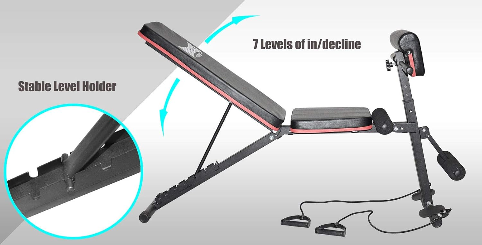 XINSPORTS Adjustable Incline/Decline Weight Bench - Multi-Function Preacher Arm Curl Bench image number 1