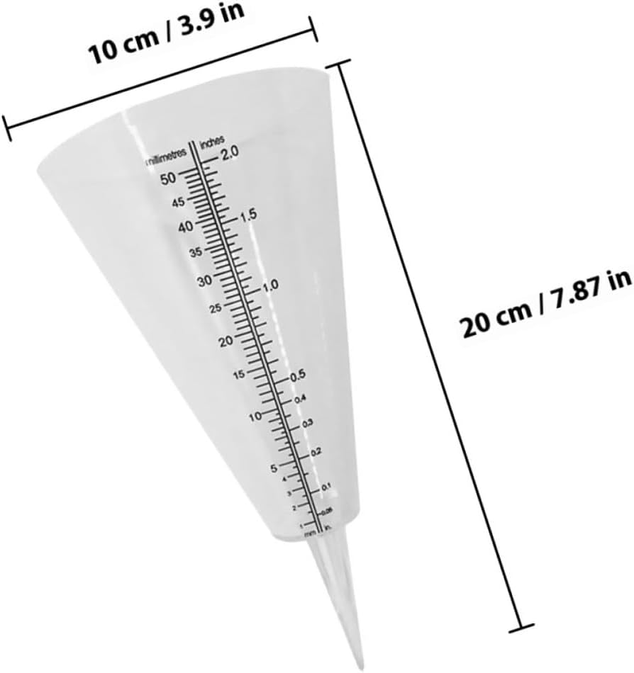 3Pcs Cone-Shaped Clear Rain Gauge with Large Scale Measurement for Outdoor Garden Lawn Farming Transparent Plastic Rainfall for Accurate Rainwater Monitoring image number 6