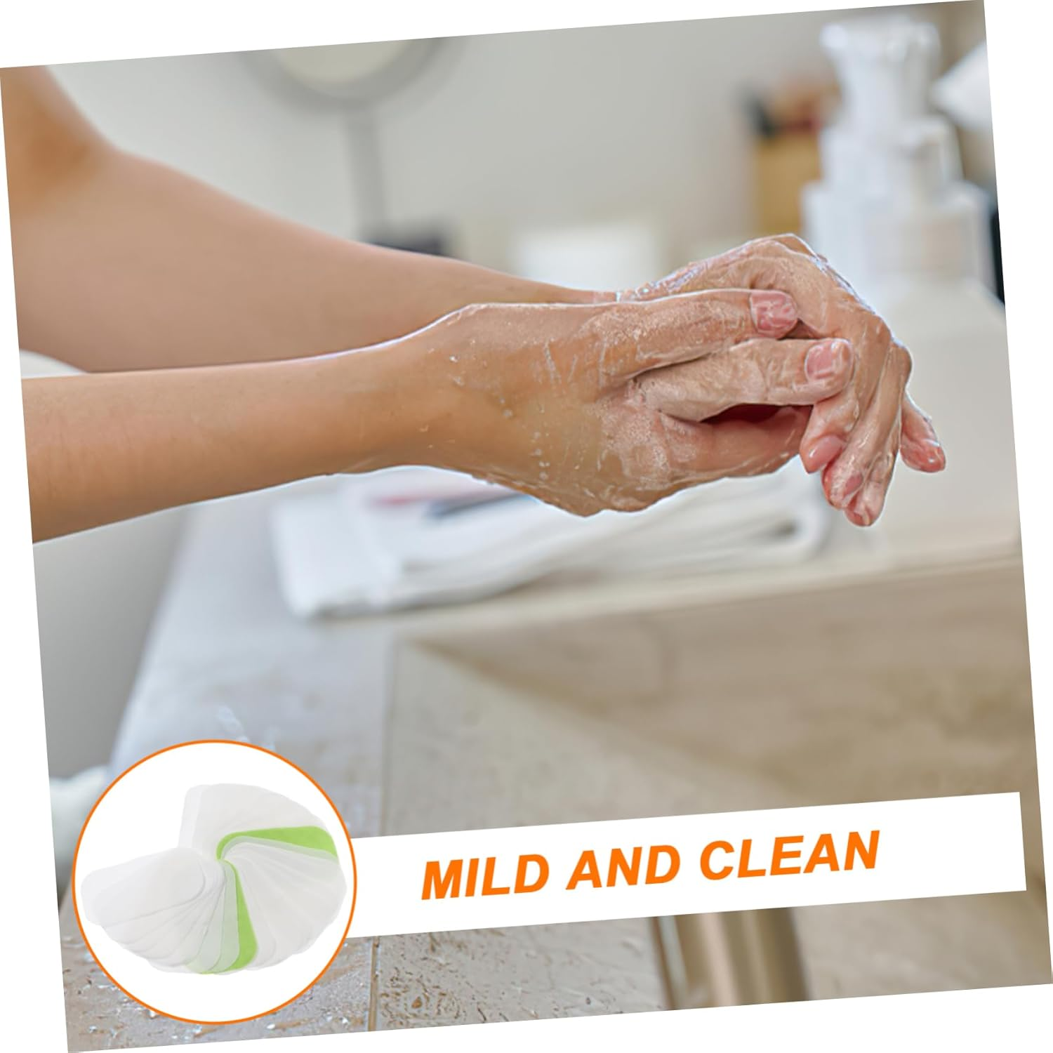 BRIGHTFUFU 50 Pcs Travel Soap Sheets Disposable Hand Wash Soap Slices for Outdoor Use Portable and Convenient for Camping and Hiking image number 2