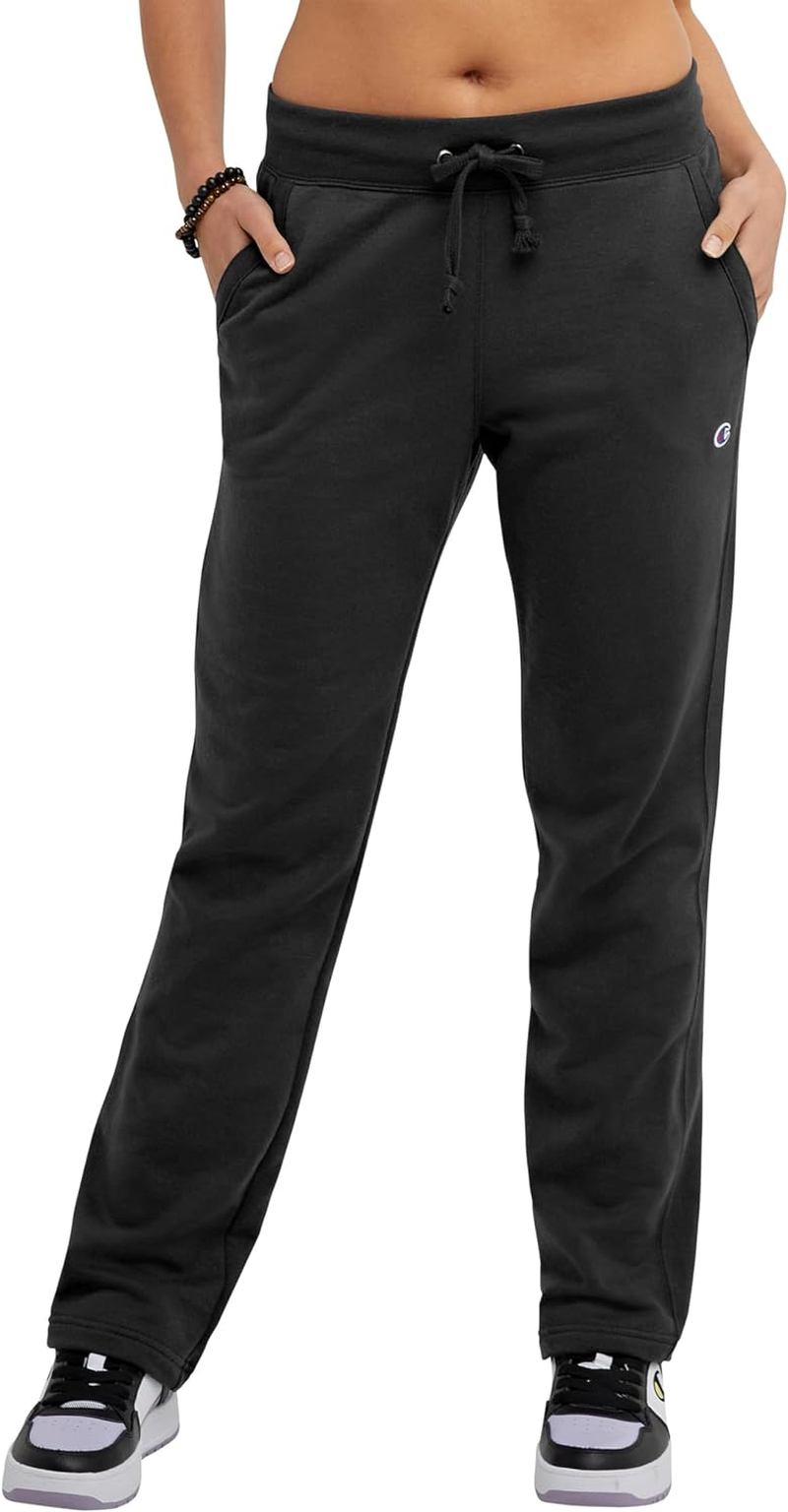 Champion Women'S Black Anti-Pilling Eco-Friendly Fleece Sweatpants Size 31 Ankle Length image number 3