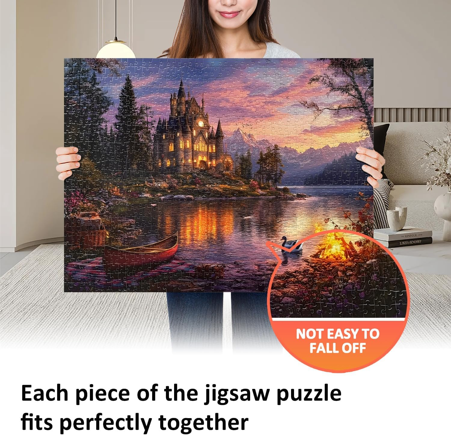 Jigsaw Puzzles for Adults 1000 Pieces Twilight Castle Impossible Hard Difficult Challenging Puzzles for Adults Teens 1000Pc Reflections Lake Jigsaw Puzzle 1000 Pieces 28 X 20 Inch image number 5