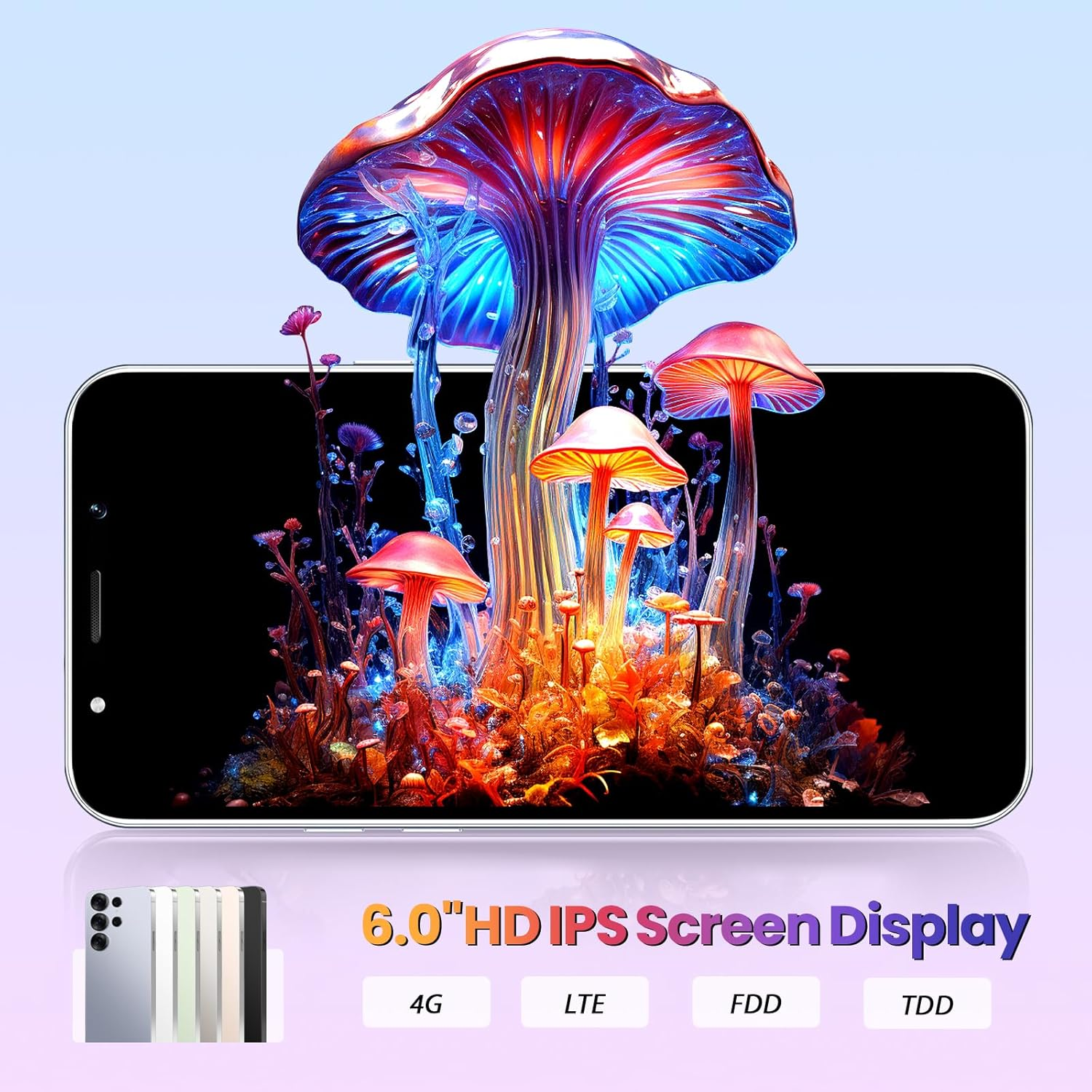 Fine Life Pro Unlocked Android Phone, Support 4G LTE FDD TDD, 6.52 Inch Screen, 4GRAM+64GROM/TF256GB, 13MP Digital Zoom Camera, Android 11 OS, Eight Core High-Speed Chip (9, Purple) image number 6