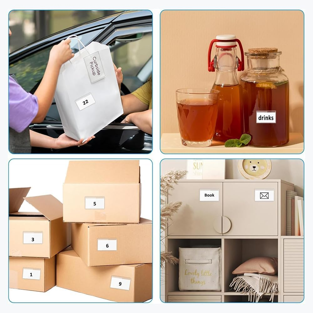 Self-Adhesive Index Card Document Sleeve, 50Pcs Self Adhesive Index Card Document Sleeve,Self-Adhesive Label Holder Card Document Sleeve Label Holder Clear Library Card Holders image number 3