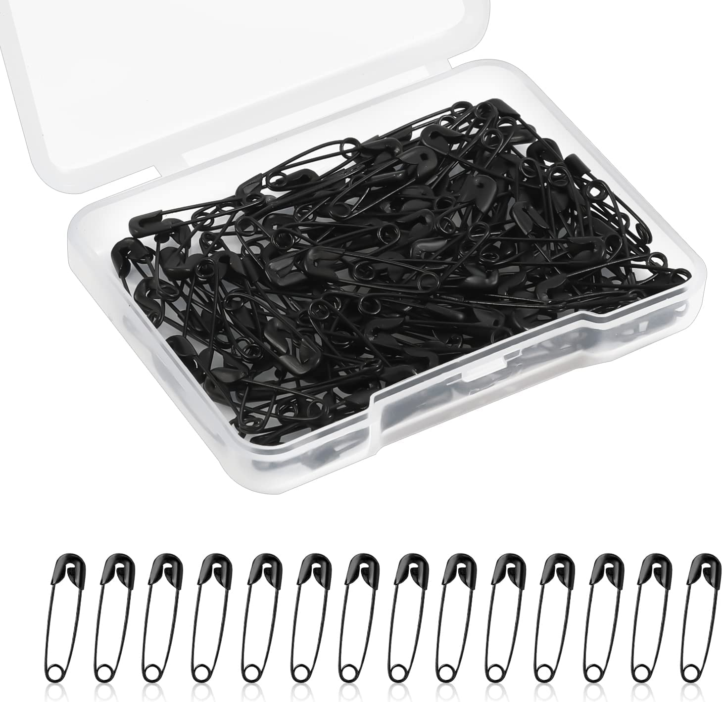 150Pcs Safety Pins, 19Mm Mini Safety Pins for Clothes Metal Safety Pin for Clothing Sewing Handicrafts Jewelry Making (Black) image number 1