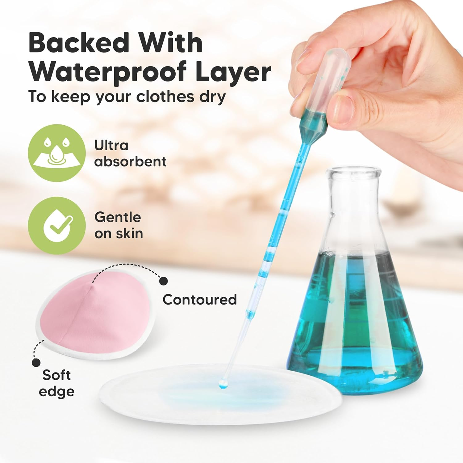 14-Pack Organic Bamboo Nursing Pads - Reusable Breast Pads for Breastfeeding, Nipple Pads, Washable Nursing Pad, Breastfeeding Pads for Leaking, Breast Milk Pads, Bra Pads (Pastel Touch, Large 12Cm) image number 4