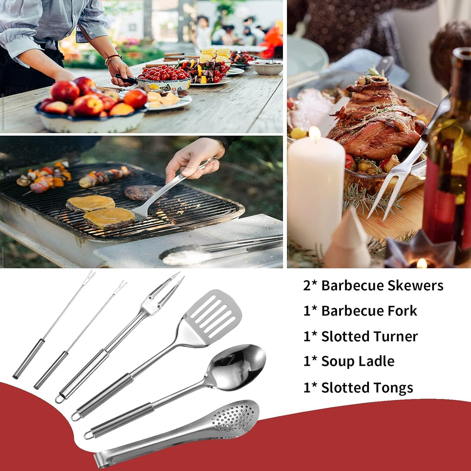 Jiaozoum Portable Camping Kitchen Utensil Set-27 Piece Cookware Kit, Stainless Steel Outdoor Cooking and Grilling Utensil Organizer Set for Travel, Picnics, Camping, Bbqs, Parties image number 2