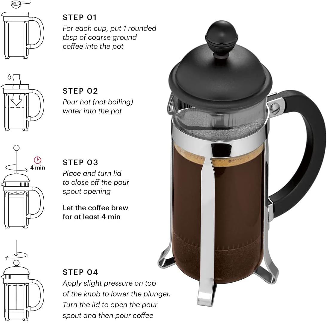 Bodum French Press, Caffettiera Black, 350Ml, 1913-01 image number 5