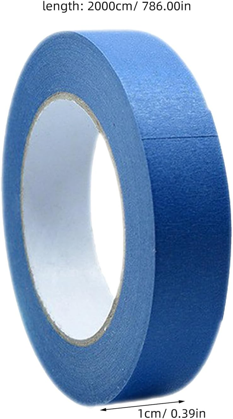 5Pcs Blue 1Cm Wide Thin Paint Masking Tape for Wall Painting, Automotive Paint Supplies, Decorative Edge Trimming Tape for Artists and DIY Painting
