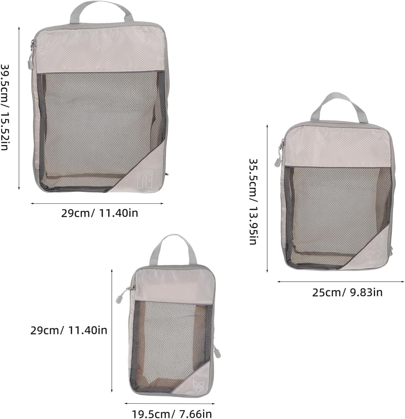 Outanaya 3PCS Expandable Compression Packing Cubes for Suitcases Space-Saving Travel Organizer Bags for Clothes Shoes Accessories Versatile Luggage Storage for Efficient Packing image number 5