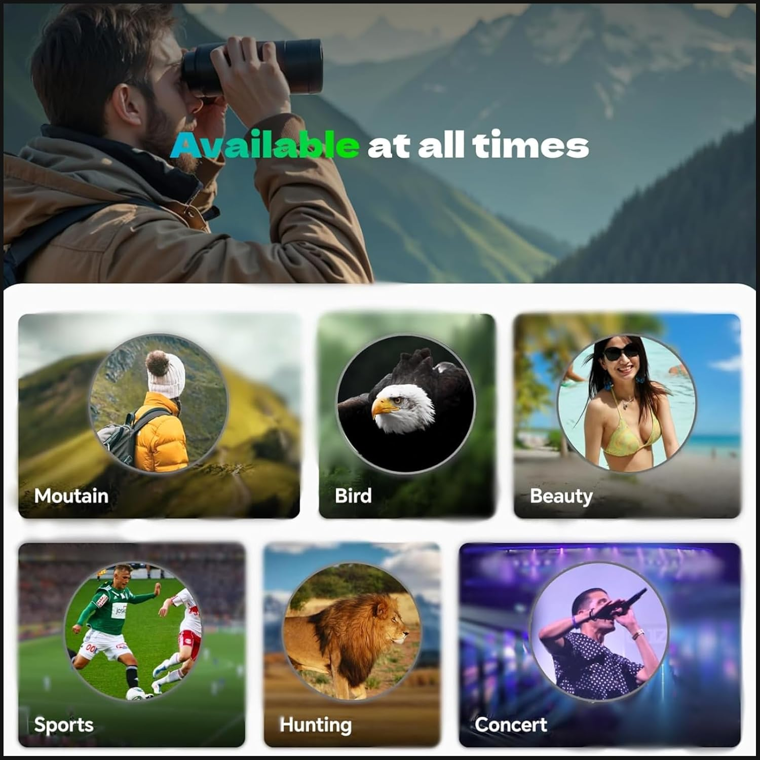 Powerful Military Tactical Binoculars for Adults Kids，Compact Small Lightweight High Powered Quality Long Range，For Bird Sport Watching Stargazing Hunting Theater Opera Concerts Travel Cruise Ship image number 4