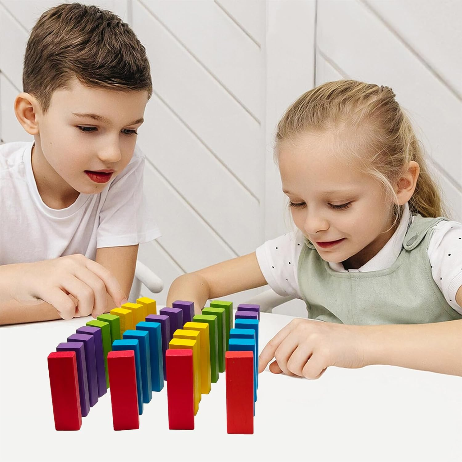 Cawtiuly 54Pcs Wooden Blocks Stacking Tumbling Tower Game, Colorful Tower Building Blocks for Kids Adults Family, Classic Block Stacking Board Games for Indoor Outdoor Party Night Toy Games (Colorful) image number 2