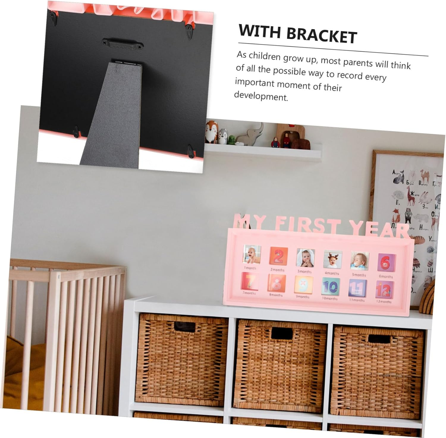 Boy Girl'S Growth Photo Frame Month Milestone Frame for Boy Girl Newborn Girl Nursery Decor Growth Record image number 2