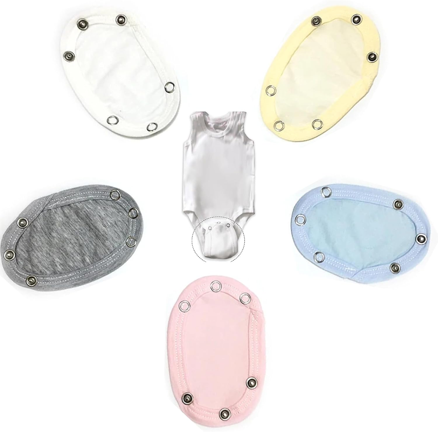 5Pcs Vest Extenders for Toddler & Infant Rompers, Romper Suit Extension Snap Cotton Bodysuit Extenders, Easy Snap Closure,Perfect for DIY Baby Clothes image number 4