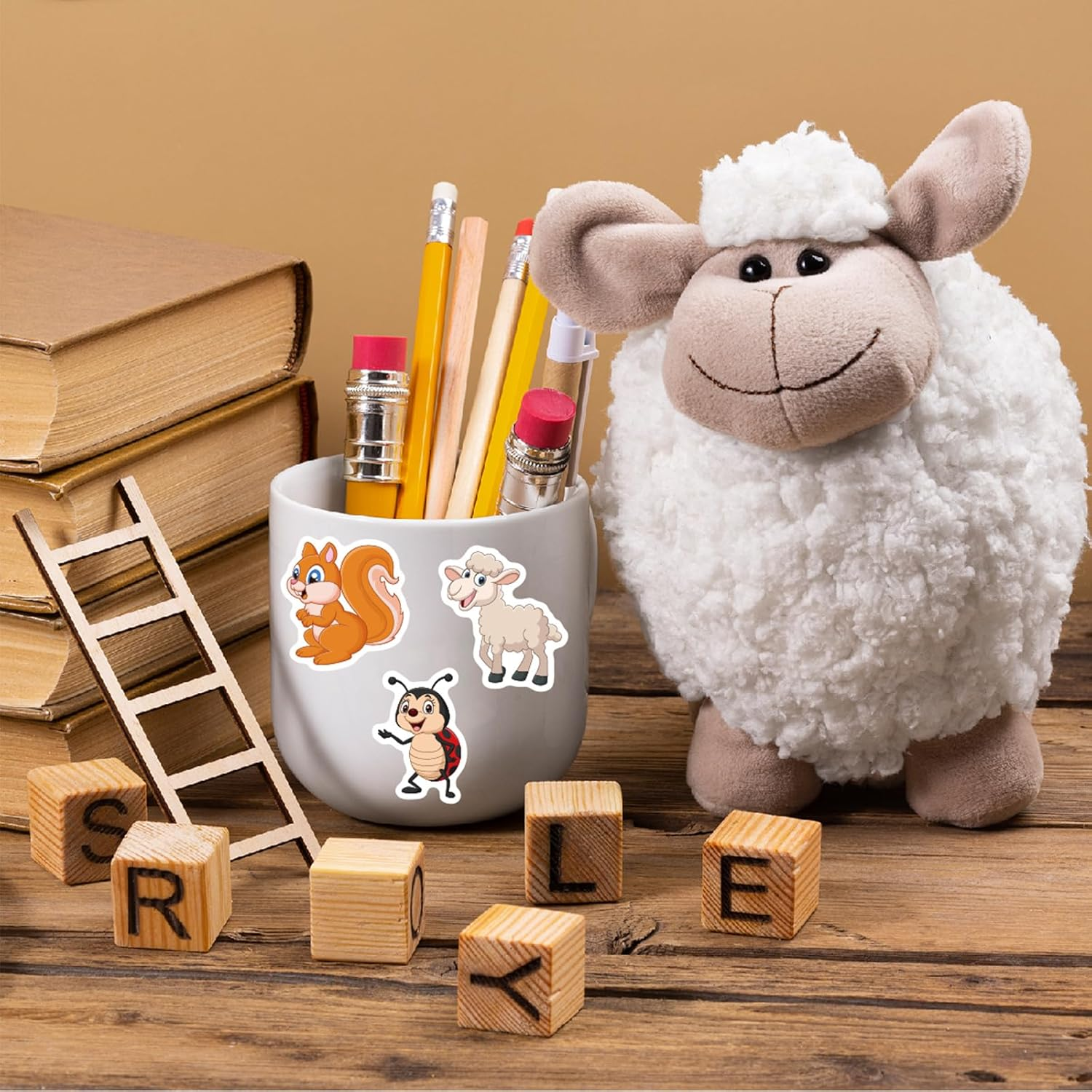 WD&CD Cute Animals Stickers, 100 Pcs Cartoon Rabbit Elephant Dolphin Panda Mixed Sticker Pack Waterproof, Water Bottle/Phone/Skateboard/Laptop/Envelope Seals Paster Stickers for Decorations Stickers - Animals 1 image number 3