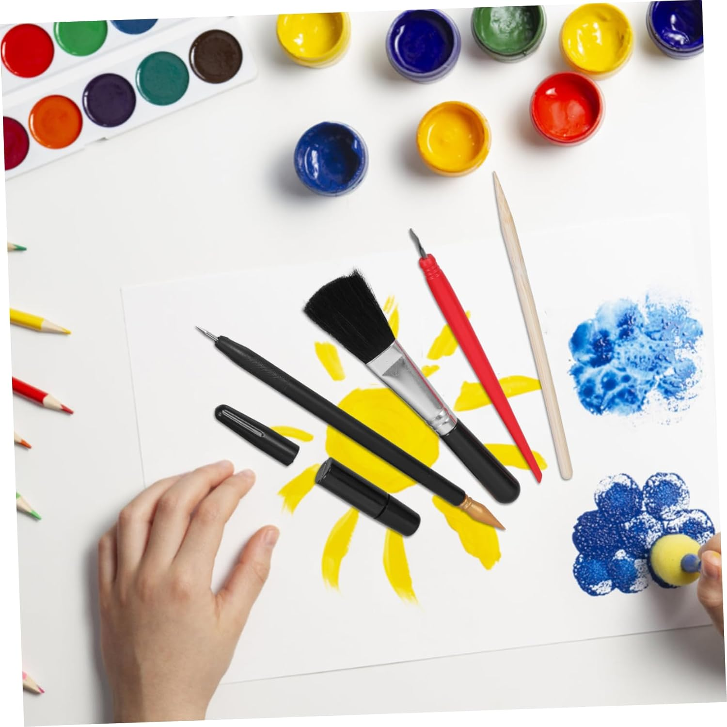 TEHAUX 1 Set Scratch Painting Tools Scratching Art Tool Scratch off Tool Picture Scratching Pen Scratch Painting Art Tool Scratch Paper Art Pens Scratch Board Scratching Pens Abs image number 3