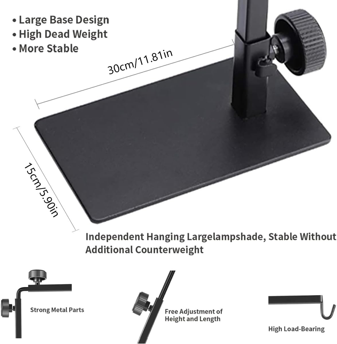 AIMALL Adjustable Reptile Light Stand, Heat Lamp Bracket for Tortoises and Centipedes, Secure and Versatile Fit, up to 35 Inches image number 5