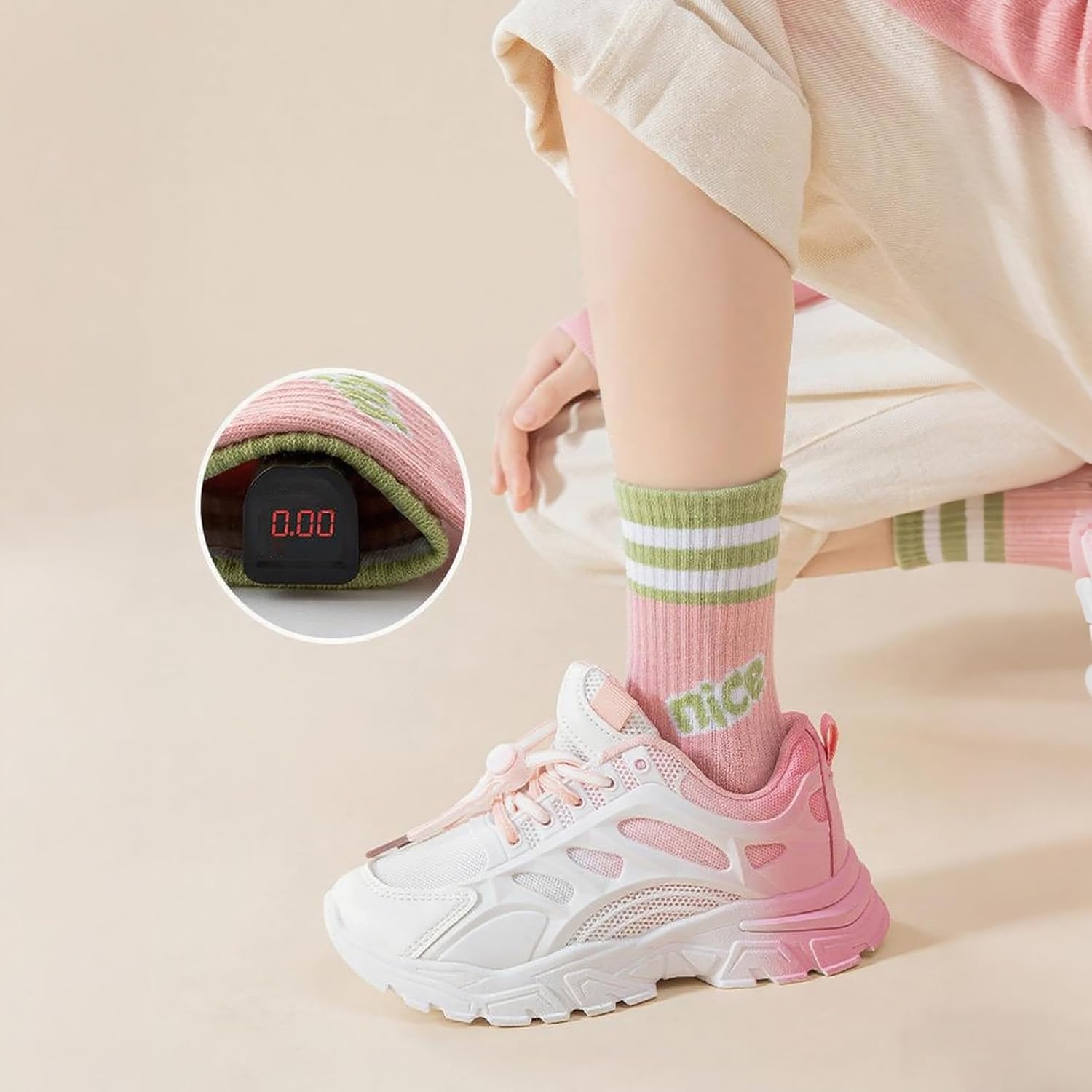 Zzxlw Girls' Socks Colourful Knitted Athletic Fashion White Double Stripes Socks 10 Pairs Soft & Elastic for Children Dopamine Colour Block Design 3-12 Years image number 1