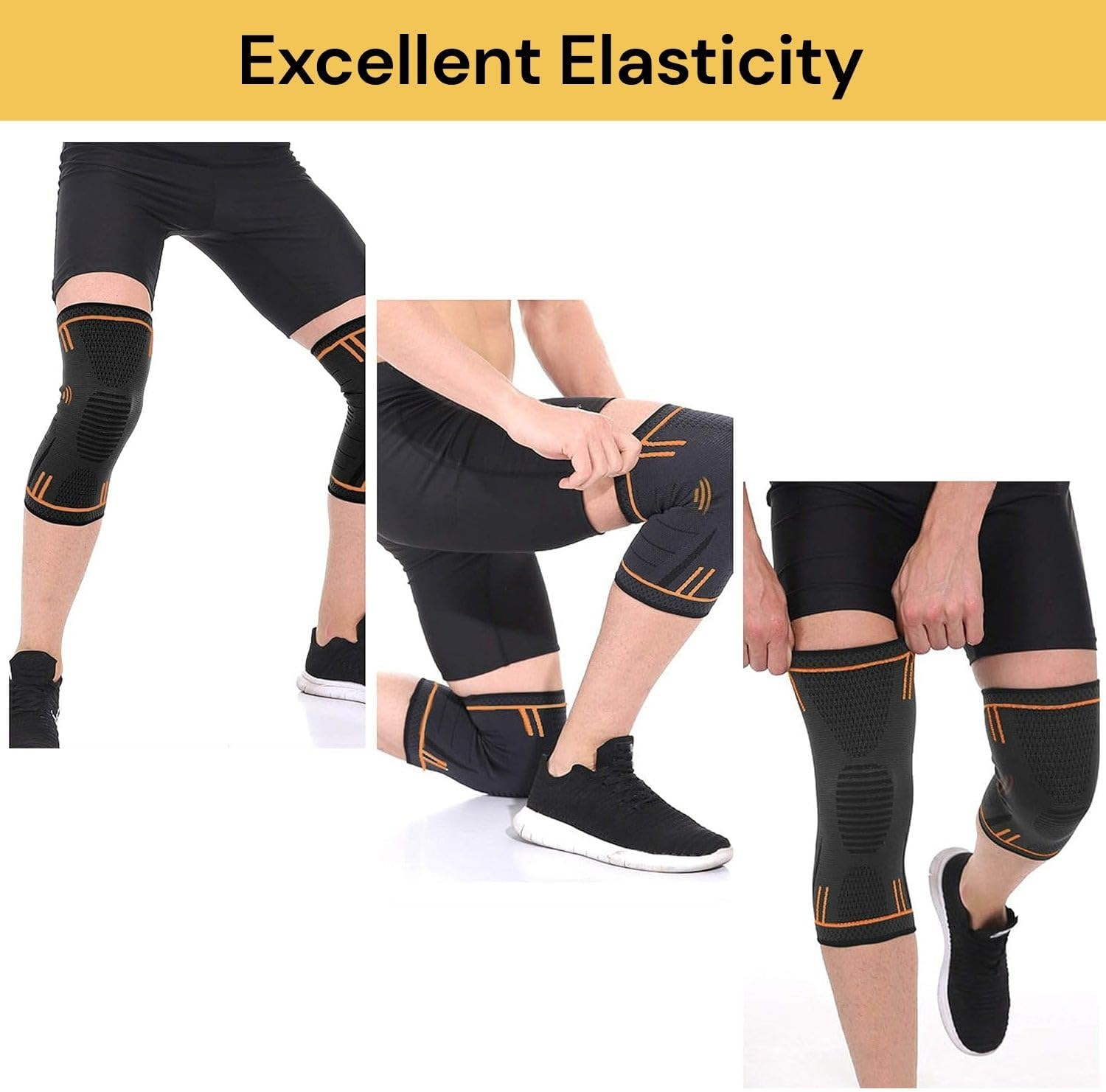 EZONEDEAL Knee Braces for Knee Pain, Knee Compression Sleeve for Men and Women, Knee Support for Meniscus Tear, Running, Weightlifting, Workout, ACL, Arthritis, Joint Pain Relief, Sports (1PCS) (S) image number 4