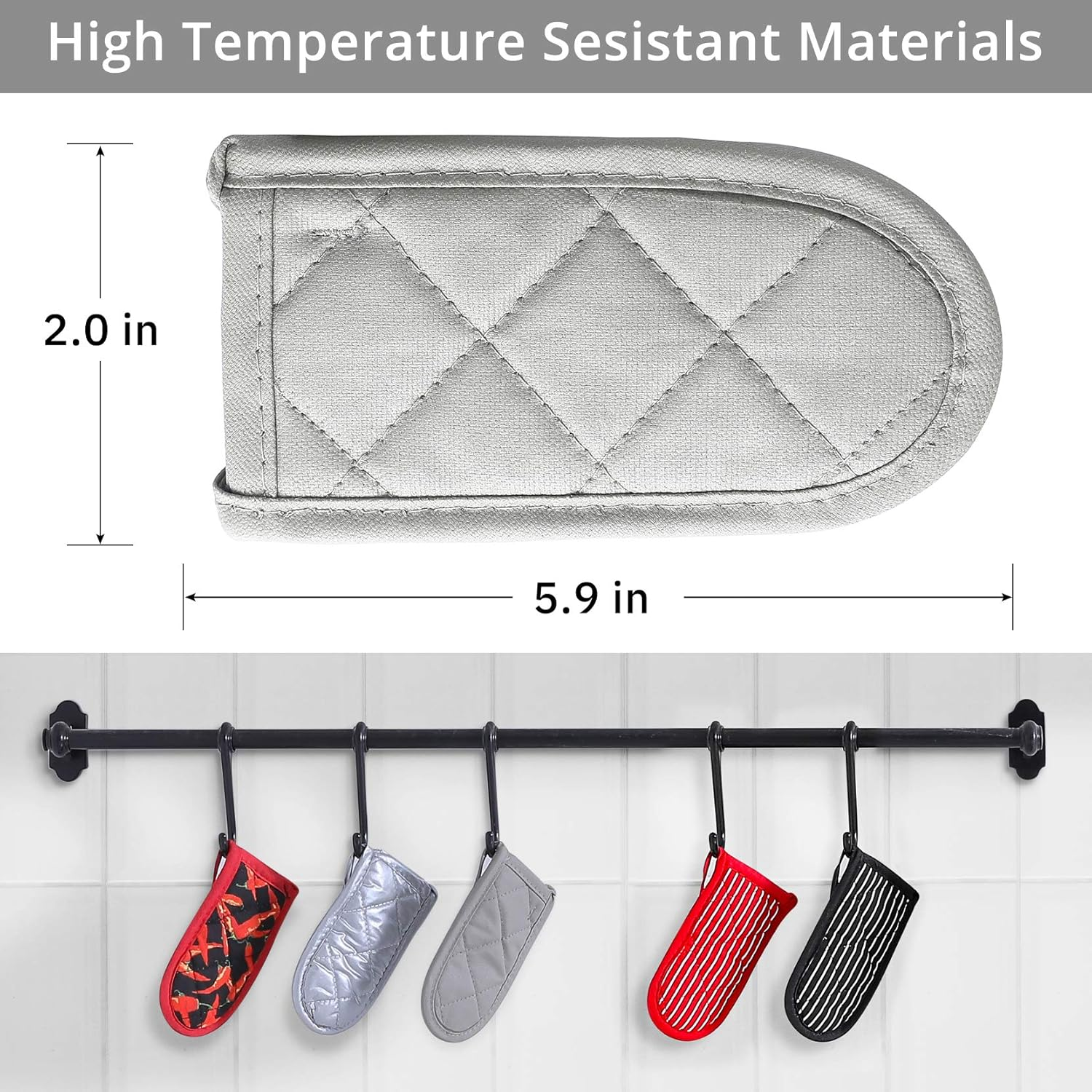 Cast Iron Skillet Handle Covers,Pot Handle Covers Heat Resistant,Pot Holders for Kitchen Heat Resistant,Machine Washable Handle Mitts 2 Pcs(Brown) - Brown image number 3