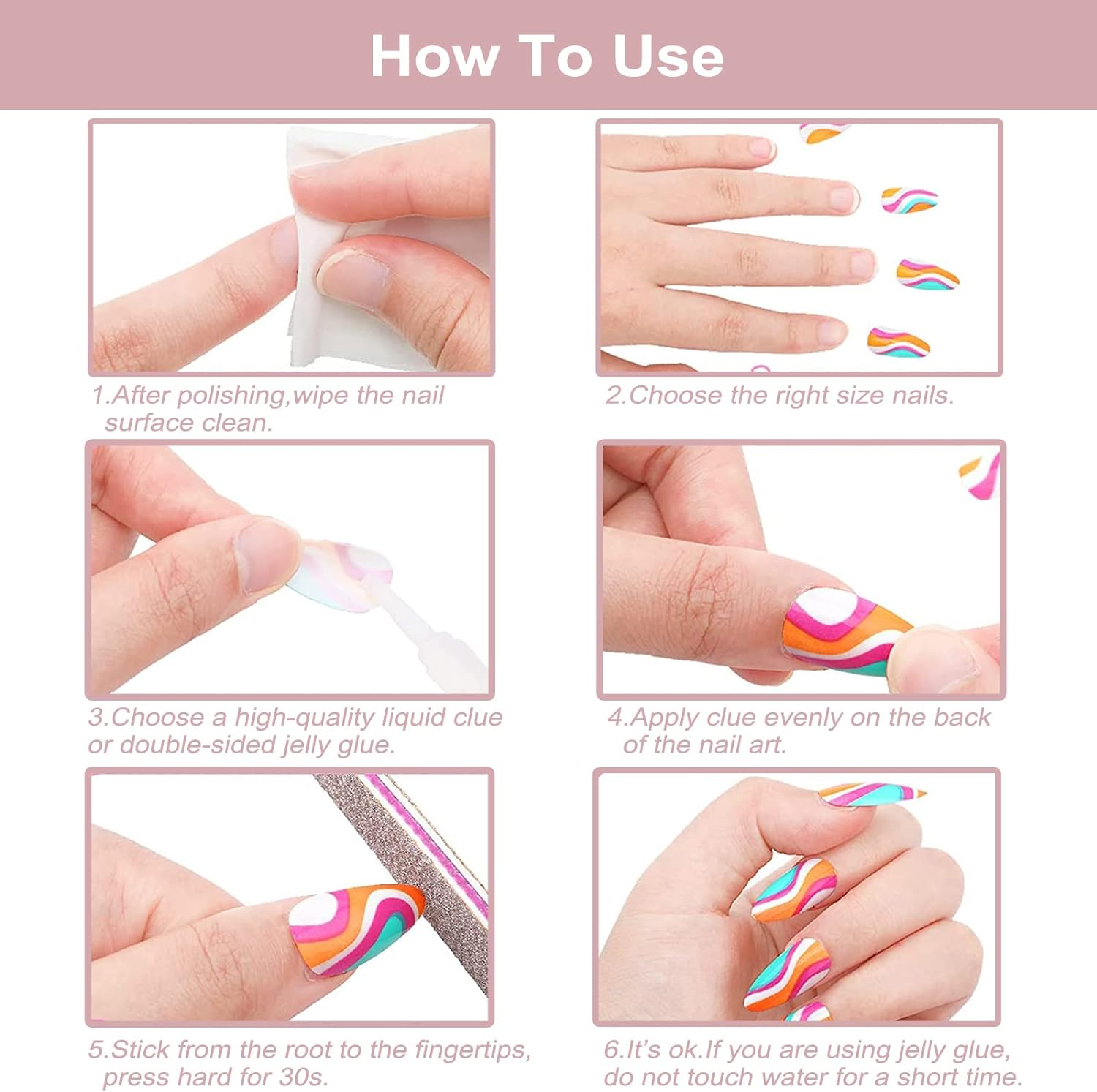 24-PCS Christmas Press on Nails Medium Fake Nails Snowflake Pattern False Nails Silver Glitter Fake Nails Glossy False Nails Full Cover Acrylic Nails for Women & Girls