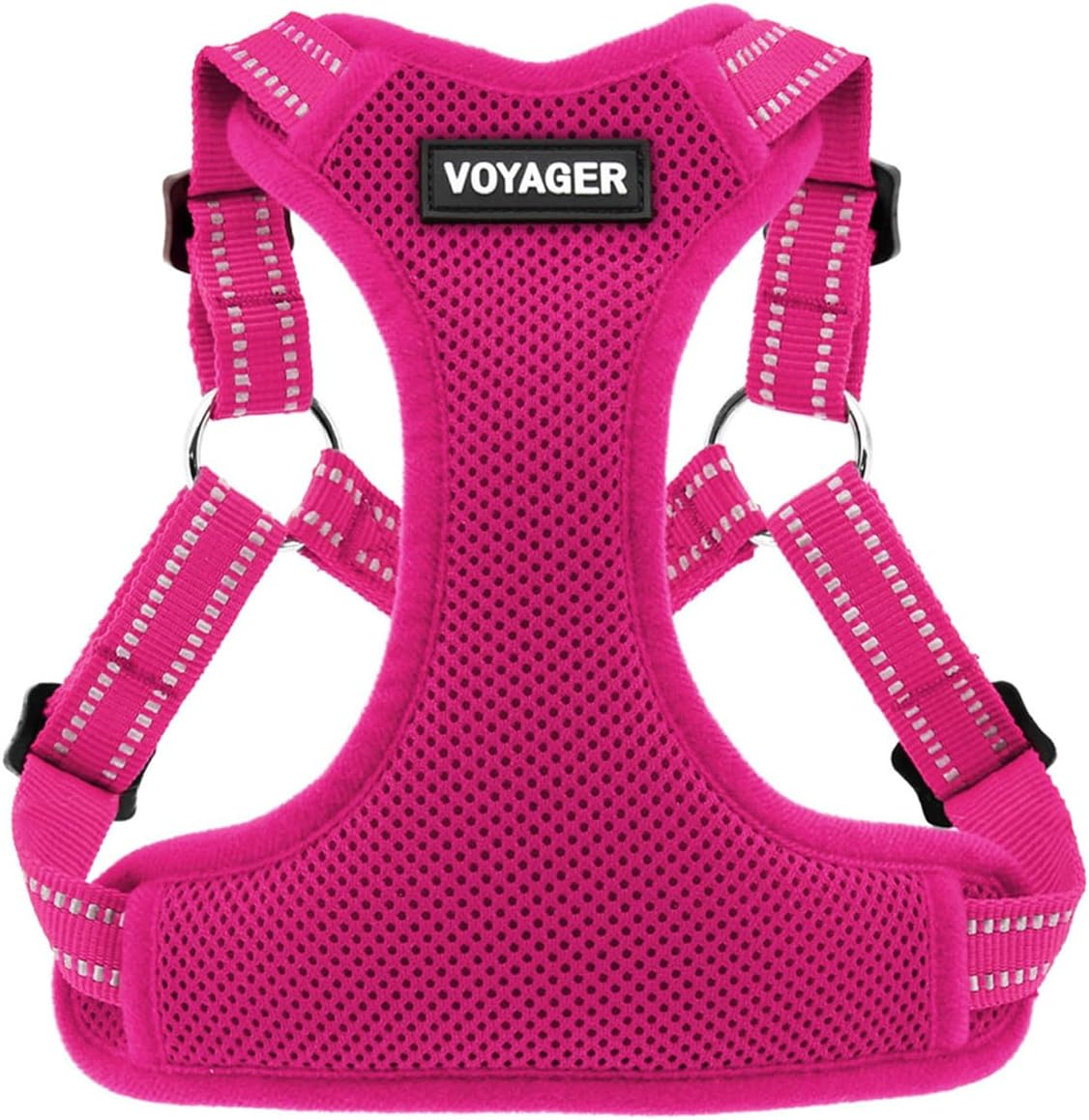 Best Pet Supplies Voyager Step-In Flex Dog Harness - All Weather Mesh, Step in Adjustable Harness for Small and Medium Dogs Fuchsia, Small