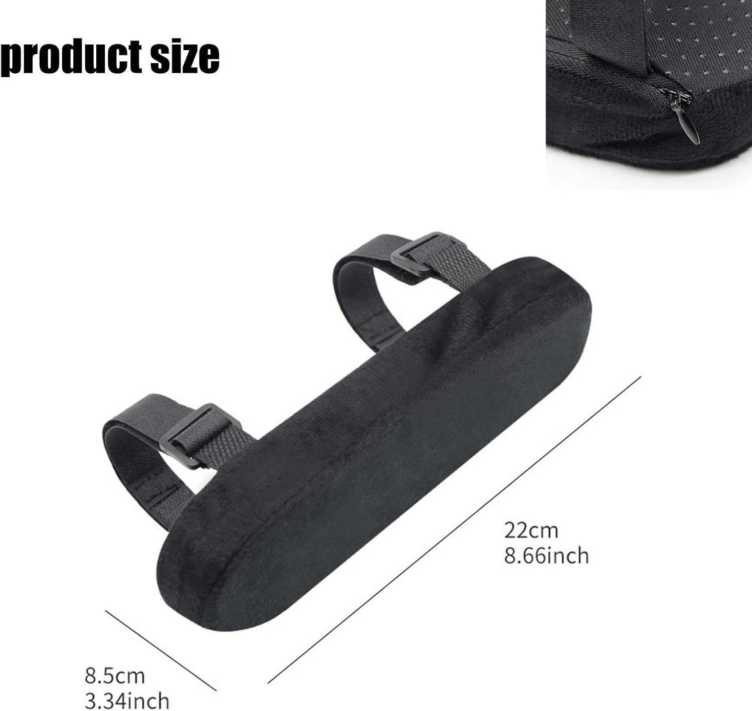 XUTONG 2Pcs Chair Foam Armrest Pads,Comfort Office Chair Arm Rest Gaming Desk Chair for Computer,Car Seat (Black) image number 2