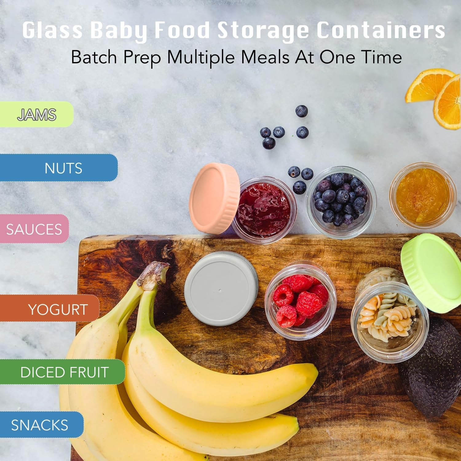 24 Pack Glass Baby Food Storage Containers 120Ml Baby Food Jars with Airtight Lids Small Meal Prep Jar for Vegetable Purees Fruit Baby Food Maker Microwave Dishwasher Freezer Safe Leak-Proof